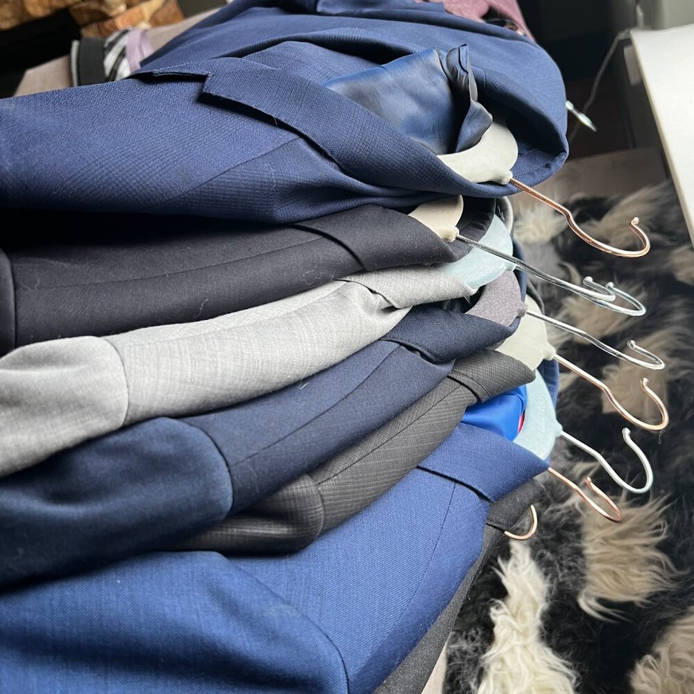 SUITS, DRESS SHIRTS, SHOES, BELTS, TIES